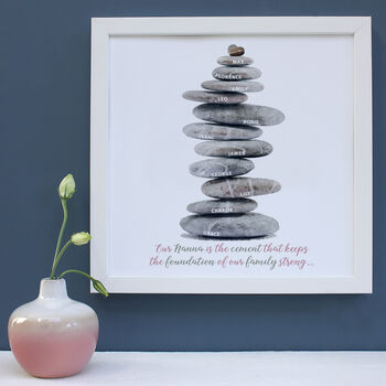 Personalised Pebbles Family Tree Framed Print, 6 of 12
