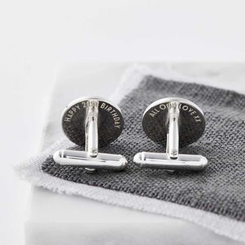 Sterling Silver Gold Plated Monogram Initials Cufflinks, 3 of 4