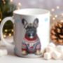 Personalised French Bulldog In Christmas Jumper Mug C, thumbnail 1 of 2