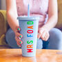 Personalised Rainbow Thank You Teacher Cold Cup, thumbnail 1 of 2