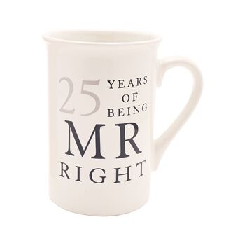 Silver Anniversary 25 Years Mr And Mrs Always Right Mugs, 4 of 5