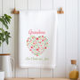 Personalised Grandma Heart Tea Towel Gift, thumbnail 1 of 2