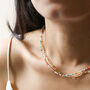 Rainbow Bead And Chain Layered Necklace In Gold Plating, thumbnail 3 of 3