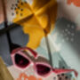 Pink Angled Polygon Thick Frame Sunglasses, thumbnail 5 of 6