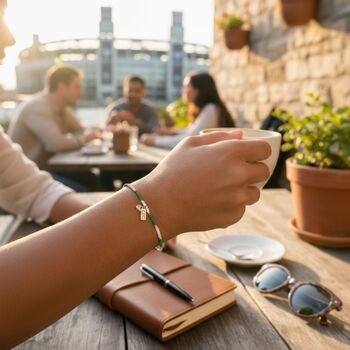 Celtic Football Club Fan Bead Bracelet With Charms, 3 of 4