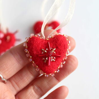 The Mini Beaded Felt Heart Kit, 6 of 12