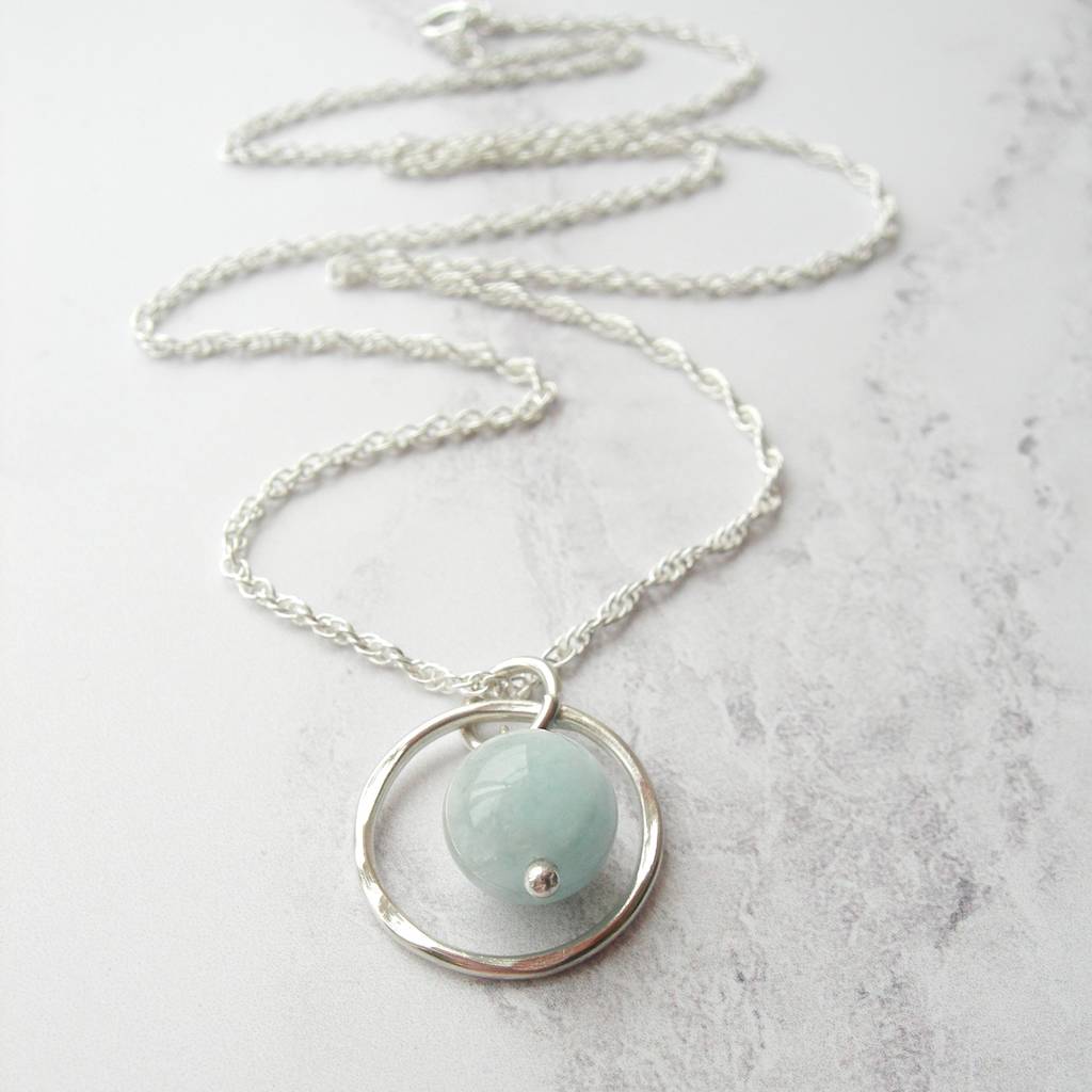 aquamarine birthstone necklace by hazey designs | notonthehighstreet.com