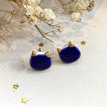 Ceramic Cat Stud Earrings, 9 of 9