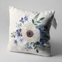 White Anemone Flower Pillow Cover With Blue, thumbnail 3 of 7