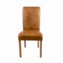 Brown Leather Country Baby Rollback Dining Chair, thumbnail 2 of 3