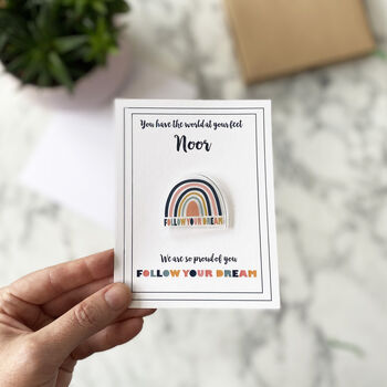 'Follow your dream' Rainbow Acrylic Pin Badge, 8 of 11