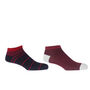 Retro Black And Lux Taylor Burgundy Men's Trainer Socks, thumbnail 1 of 4
