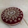 Maroon Handcrafted Velvet Bangle Clutch Bag, thumbnail 7 of 8