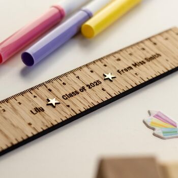 Class Of 2026 Ruler – Personalised Wooden Ruler Gift, 4 of 4