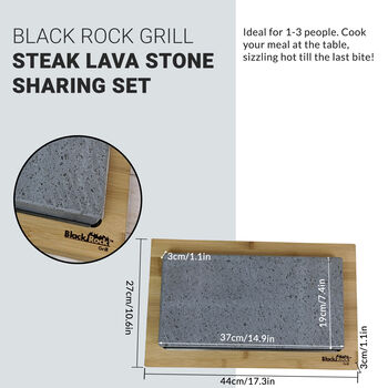Black Rock Grill Large Sharing Steak Stone Set, 2 of 11
