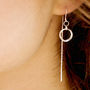 Total Eclipse Threader Earrings Silver, thumbnail 1 of 8