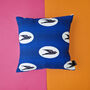 African Print Cushion Cover | Iyara Blue Bird Print, thumbnail 1 of 4