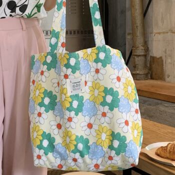 Summer Floral Thin Cotton Shoulder Bag For School, 3 of 6