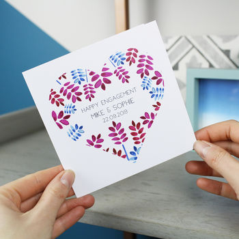 Personalised Engagement Floral Heart Card, 3 of 9