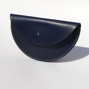 Small Slim Leather Halfmoon Crossbody Bag Hand Painted, 8 of 12
