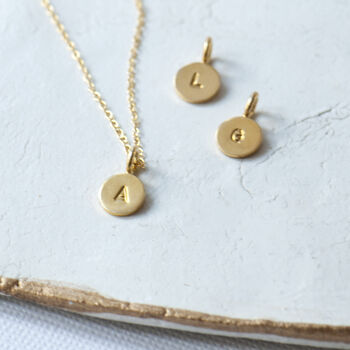 Gold Plated Sterling Silver Stamped Initial Necklace, 4 of 12