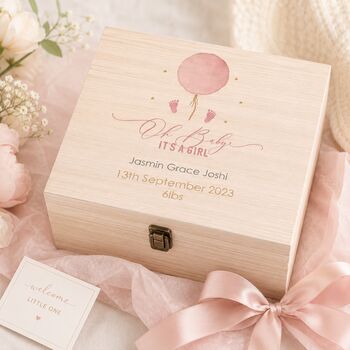 Personalised Baby Girl Keepsake Box, 3 of 4