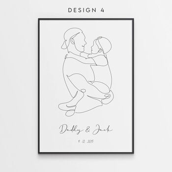 Personalised Father's Day Gift Dad And Child Art Print, 5 of 6
