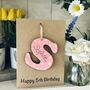 Personalised 5th Birthday Letter Wooden Keepsake Card, thumbnail 2 of 4