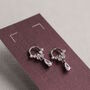 Sterling Silver Tiny Droplet Hoop Earrings, thumbnail 2 of 5