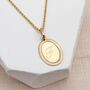 9ct Yellow Gold Oval Initial Pendant Necklace, thumbnail 2 of 5