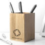 Custom Logo Wooden Stationery Holder Desk Organiser, thumbnail 1 of 6