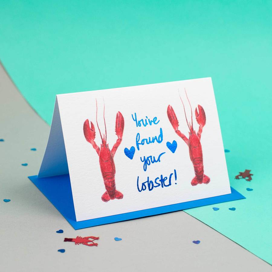 'You've Found Your Lobster' Couple Celebration Card By Jenny Jackson