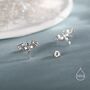 Sterling Silver Dragon Skeleton Stud Earrings, thumbnail 3 of 12
