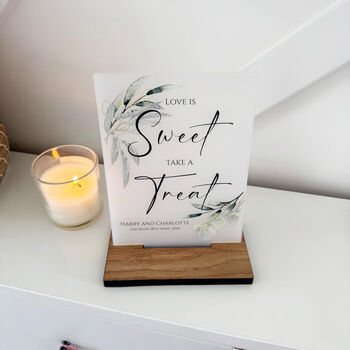 Botanical Personalised Love Is Sweet Sign Opaque, 2 of 5