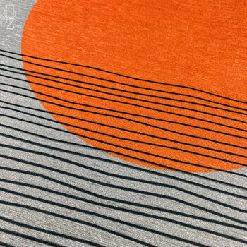 Orange Sun And Black Lines On Grey Cushion Cover, 2 of 7