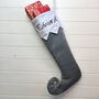 Personalised Grey Embroidered Christmas Stocking, thumbnail 1 of 3
