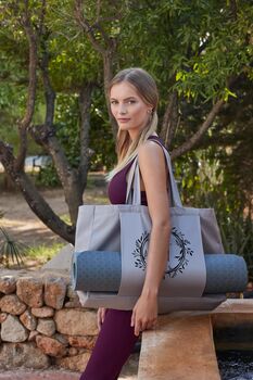 Personalised Monogram Floral Yoga Bag, Yoga Tote Bag, 4 of 7