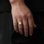 Silver Natural Pine Stone Signet Ring Steel Ring For Men, thumbnail 5 of 7
