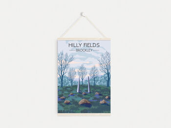 Hilly Fields Brockley London Travel Poster Art Print, 6 of 8