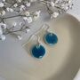 Handmade Turquoise Dot Earrings Silver Plated, thumbnail 7 of 7