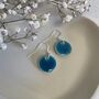 Handmade Turquoise Dot Earrings Silver Plated, thumbnail 7 of 7