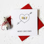 Christmas Initial Love Heart Card, thumbnail 1 of 5