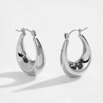 Chunky Modern Hoop Earrings, 3 of 6