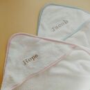 Personalised Baby Hooded Cotton Towel Monogram Gift By Mimi & Thomas ...