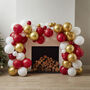 Christmas Balloon Arch Kit In Gold, Red And White, thumbnail 1 of 2