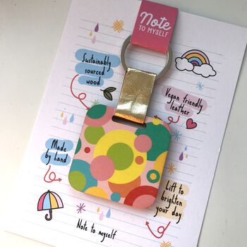 Personalised Colourful Circle Print Keyring, 5 of 6