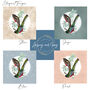 Elegant Tailed Trogon Moon Art Print – Vintage Japandi Style – Range Of Colours, thumbnail 4 of 7