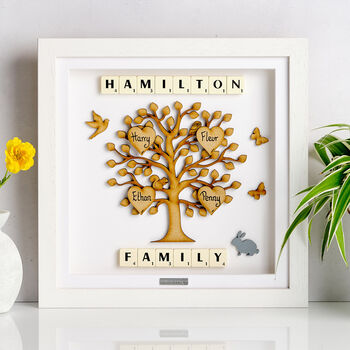 Wooden Family Tree Frame Personalised Gift For Parents, 6 of 12