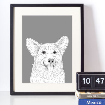 Corgi Dog Portrait Illustration Print, 5 of 9