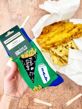 Fish And Chips Illustrated Socks | British Made In Small Batches, 4 of 4